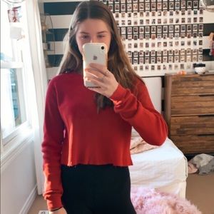 long sleeve red thermal from brandy melville!! ❤️